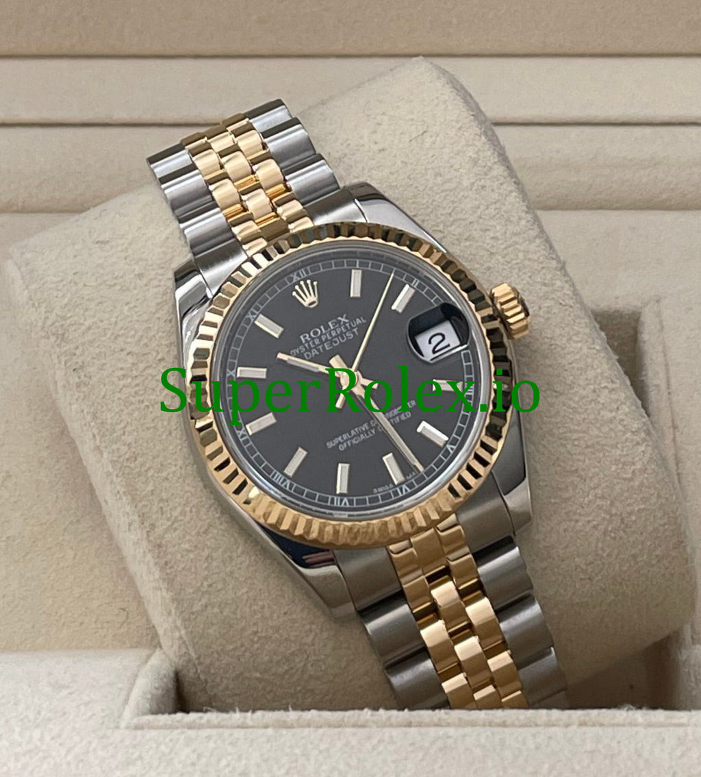 Rolex Datejust 31 Steel and Yellow Gold Black Index Dial Ref.178273