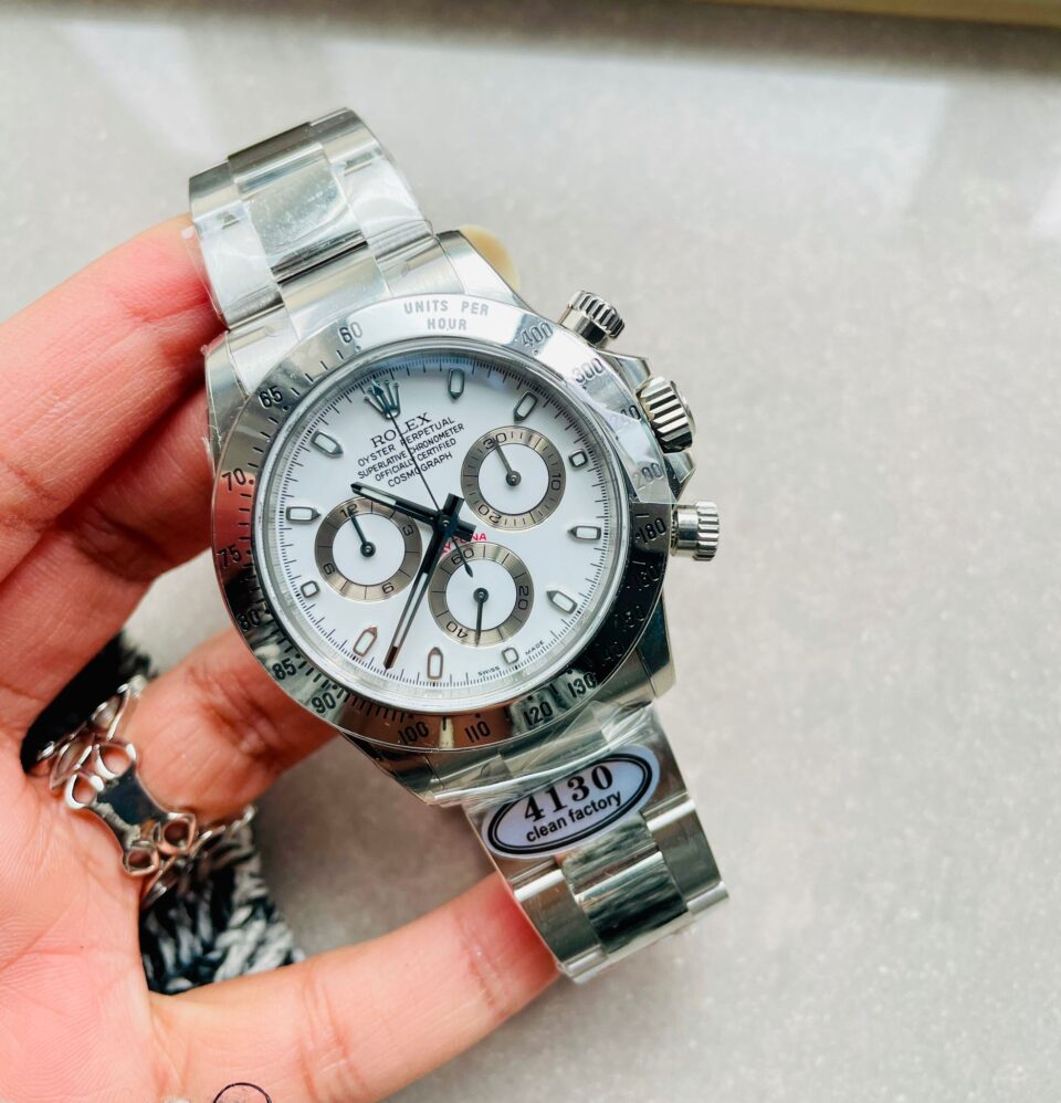 Rolex Daytona 116500 DAYTONA 1:1 Best Edition CF 904L SS Case and Bracelet White Dial Silver bezel SA4130