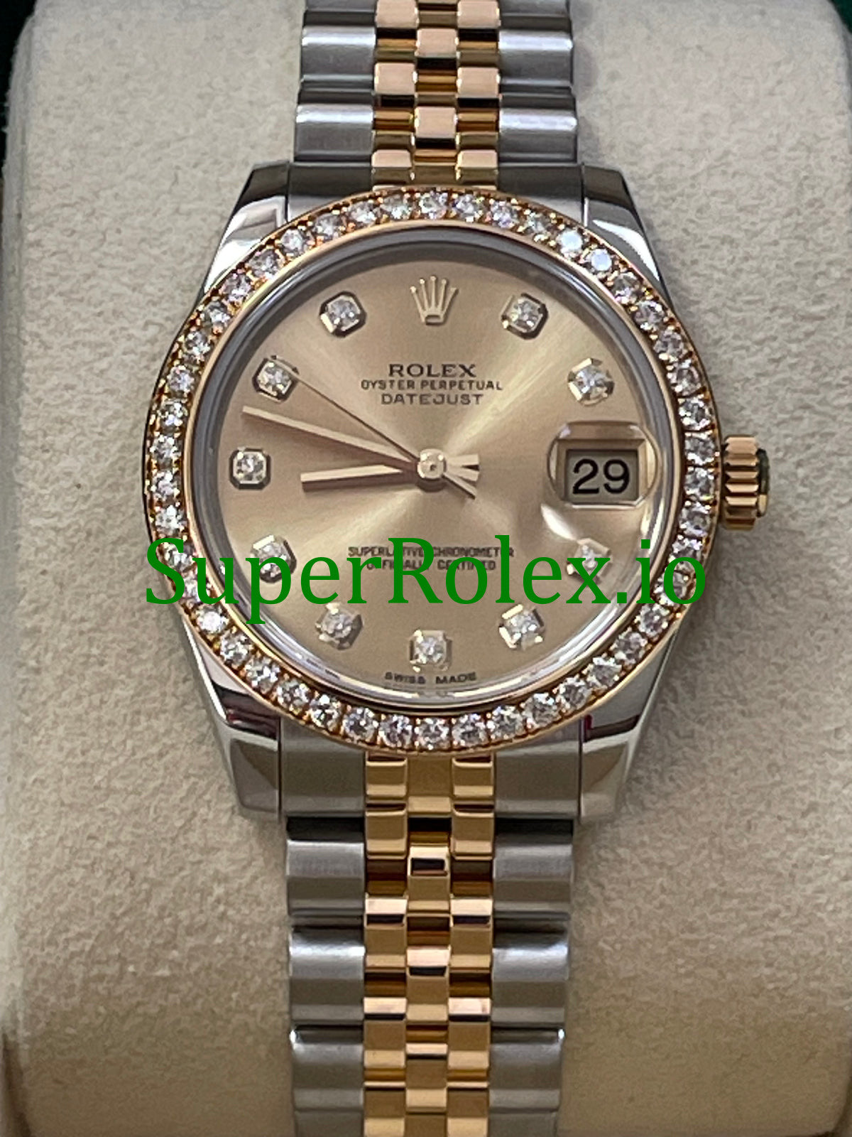 Rolex Datejust 31 Steel and Yellow Gold Champagne Diamond Dial Ref.178383