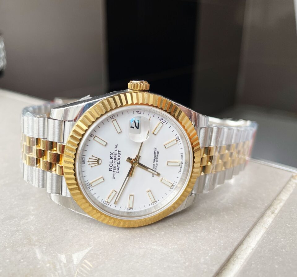EW Factory 1:1 Rolex DateJust 41 126333 SS/YG Best Edition 904L Steel White Stick Dial