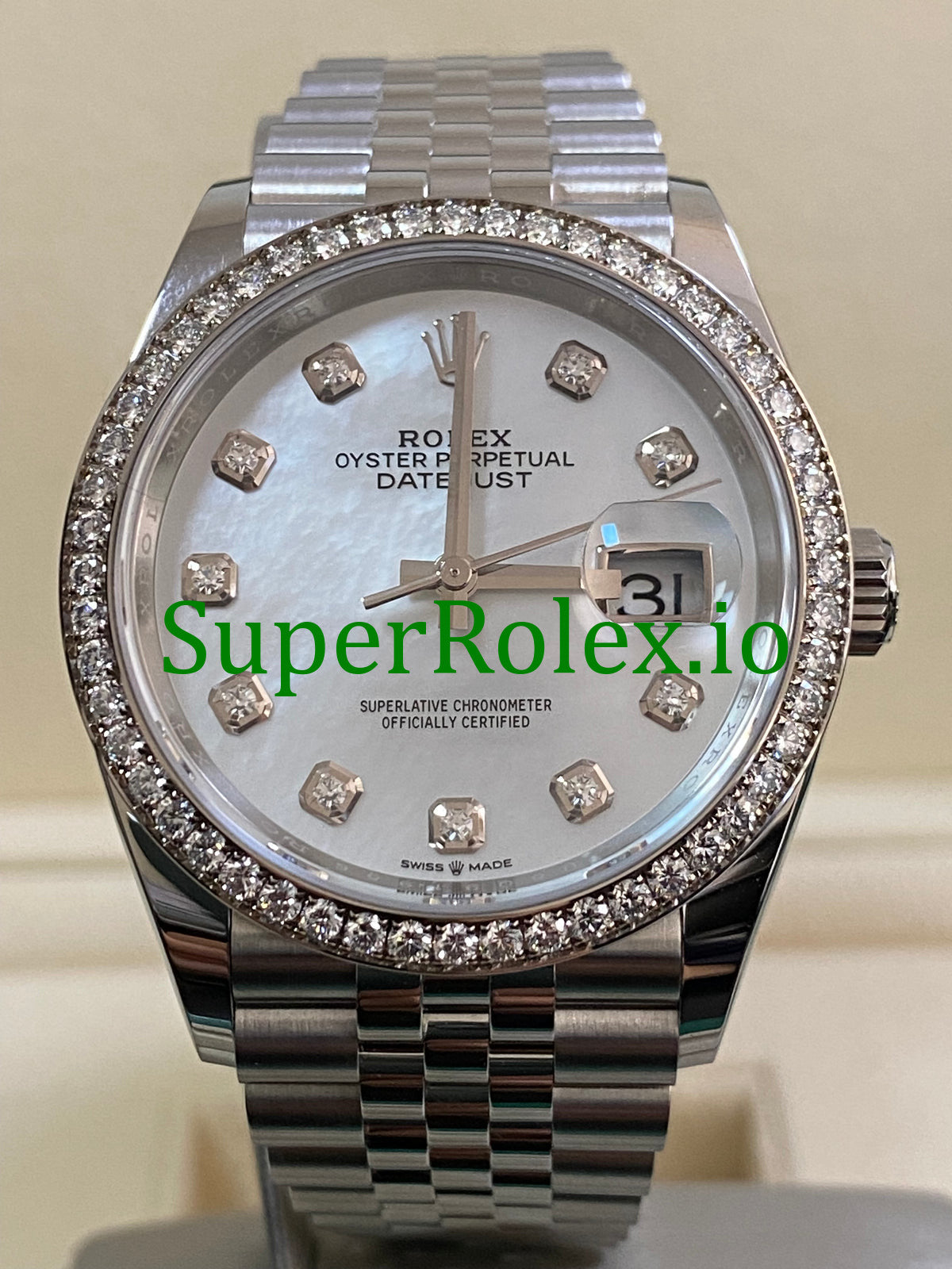 Replica Rolex Datejust 36 Mother-of-Pearl Diamond Dial Ref.126284RBR