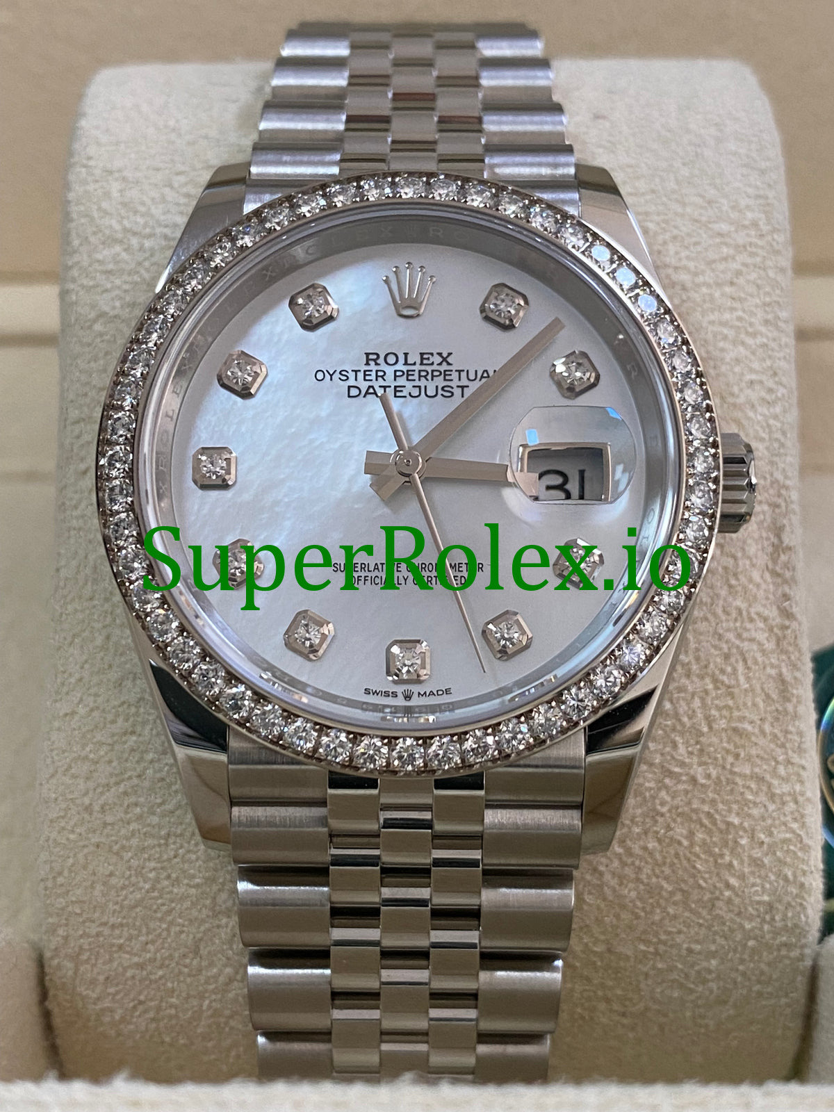 Replica Rolex Datejust 36 Mother-of-Pearl Diamond Dial Ref.126284RBR