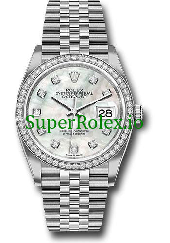 Replica Rolex Datejust 36 Mother-of-Pearl Diamond Dial Ref.126284RBR