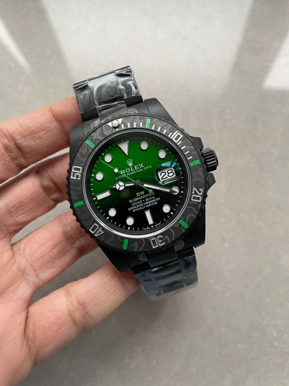 VSF FACTORY 1:1 Rolex Submariner DIW “Parakeet” DLC Best Edition Black/Green Dial VS3135