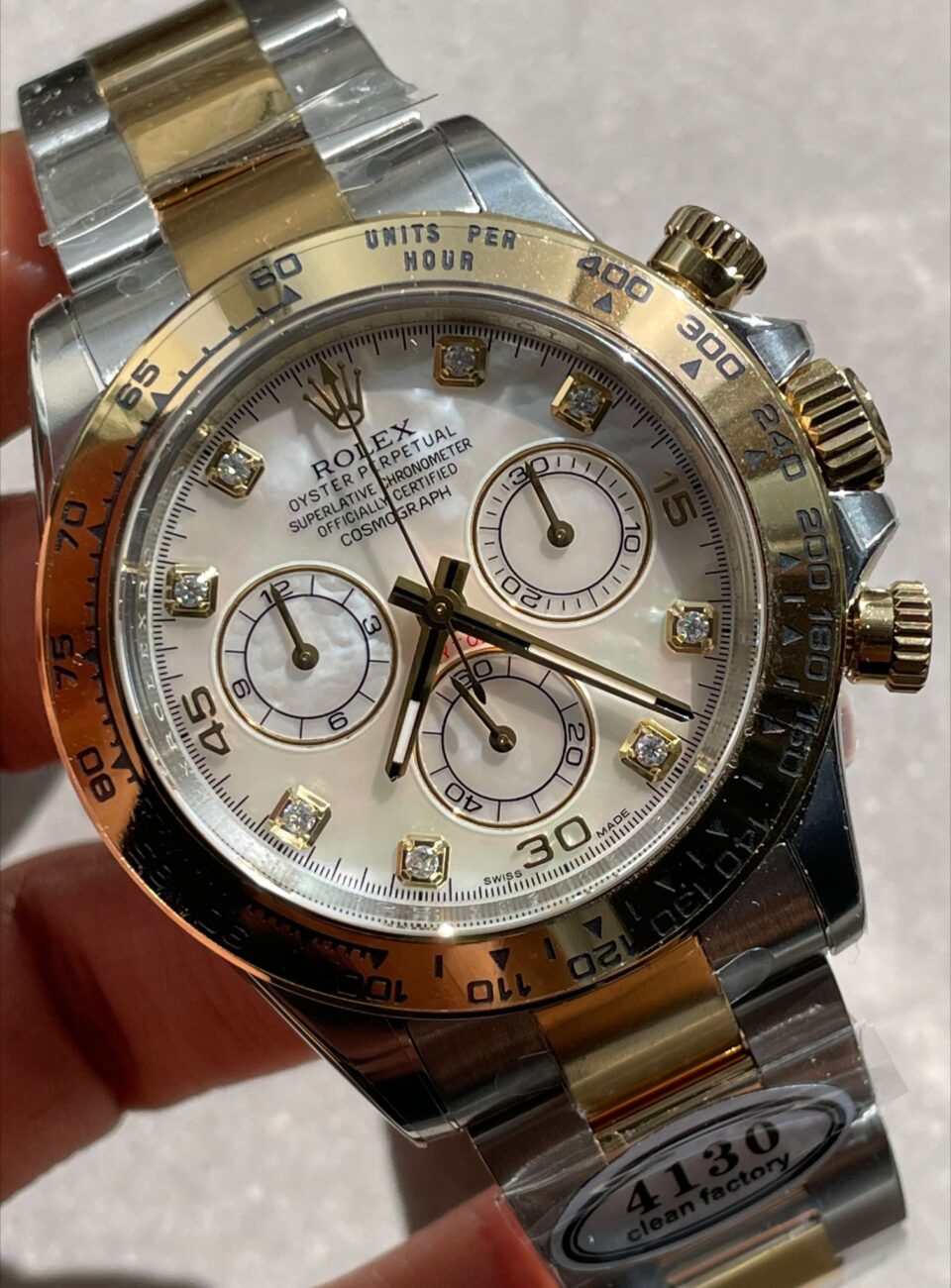 Clean Factory 1:1 Rolex Daytona 116503 Two Tone Yellow Gold Real MOP Diamond Dial SA4130