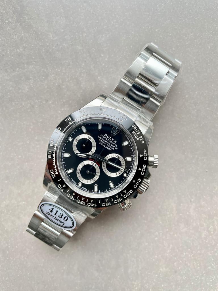 CLEAN FACTORY 1:1 Rolex Daytona 116500 PANDA Best Edition CF 904L SS Case and BLACK Dial