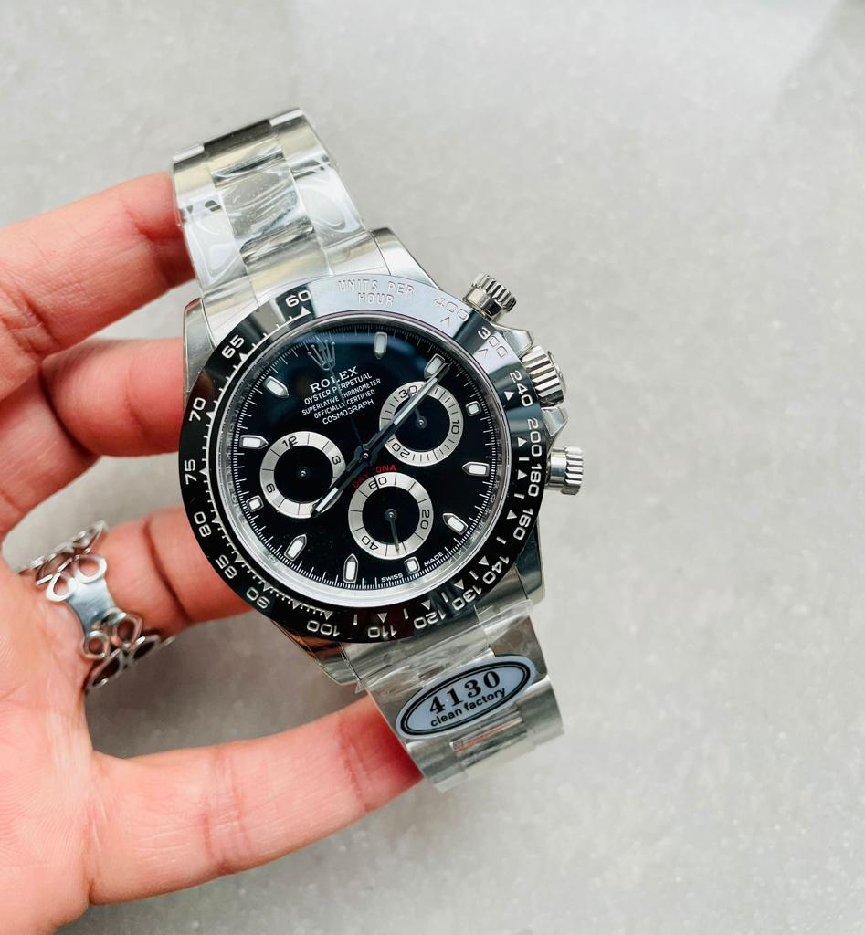 CLEAN FACTORY 1:1 Rolex Daytona 116500 PANDA Best Edition CF 904L SS Case and BLACK Dial