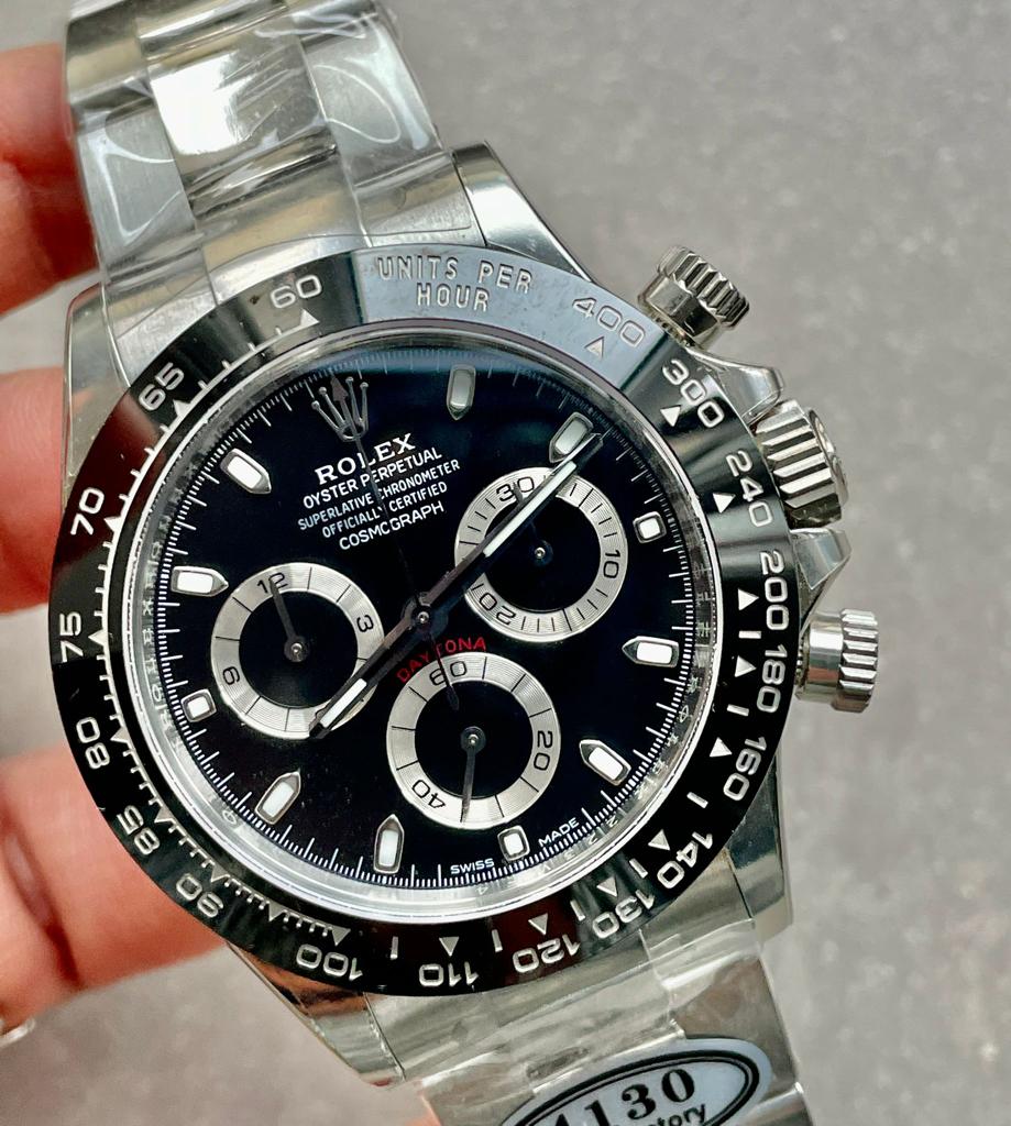 CLEAN FACTORY 1:1 Rolex Daytona 116500 PANDA Best Edition CF 904L SS Case and BLACK Dial