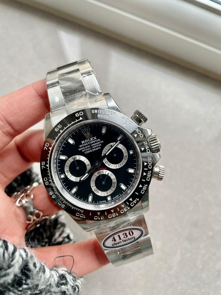 CLEAN FACTORY 1:1 Rolex Daytona 116500 PANDA Best Edition CF 904L SS Case and BLACK Dial
