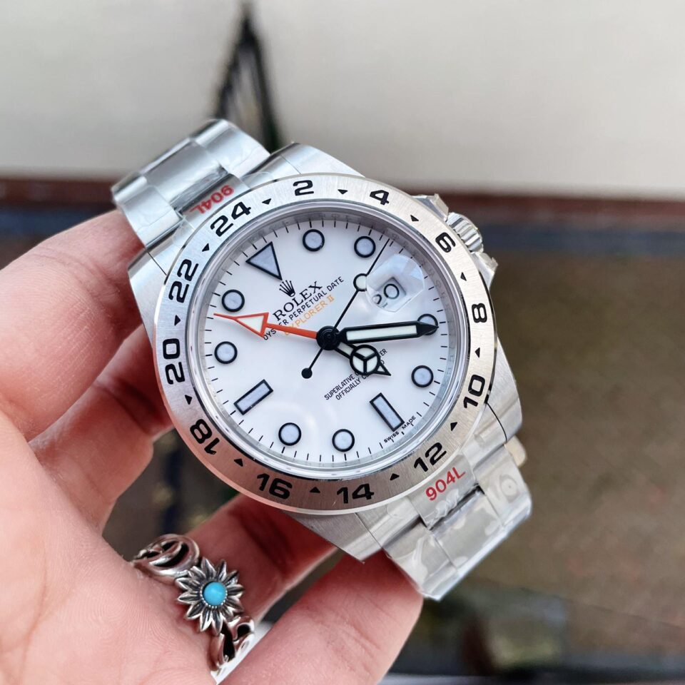 GMF Factory 1:1 Rolex EXPLORER II 42MM 216570 WHITE 904L SS BEST EDITION WHITE DIAL A3186