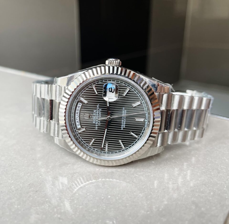 EWF Factory SS 1:1 Rolex Day Date II 228239 Best Edition Black Dial A3255