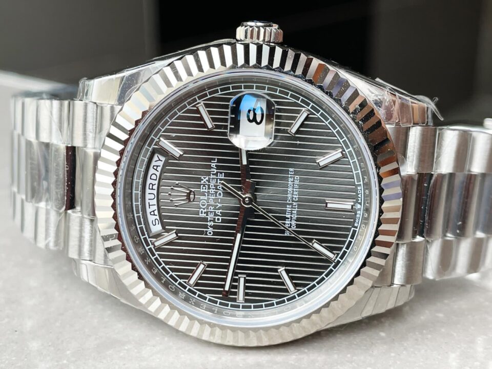 EWF Factory SS 1:1 Rolex Day Date II 228239 Best Edition Black Dial A3255