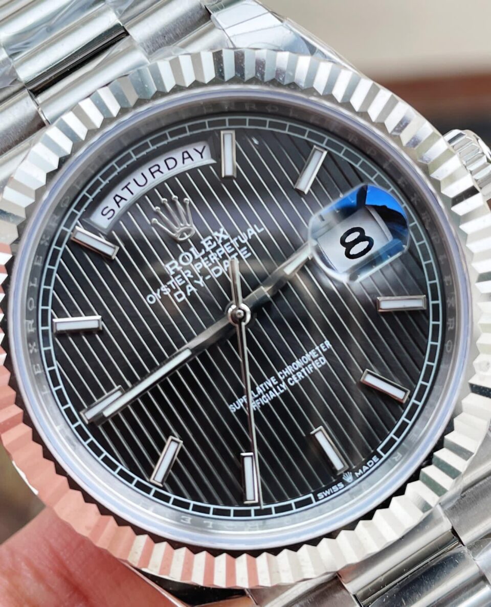 EWF Factory SS 1:1 Rolex Day Date II 228239 Best Edition Black Dial A3255