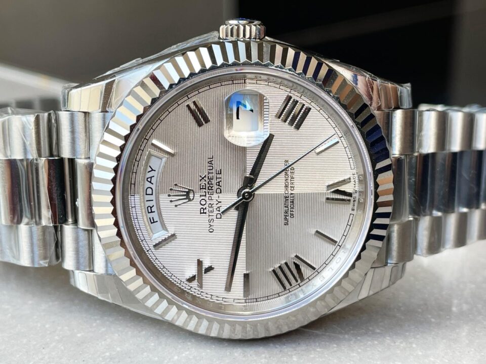 EWF Factory SS 1:1 Rolex Day Date II 228239 Best Edition White Textured Dial A3255