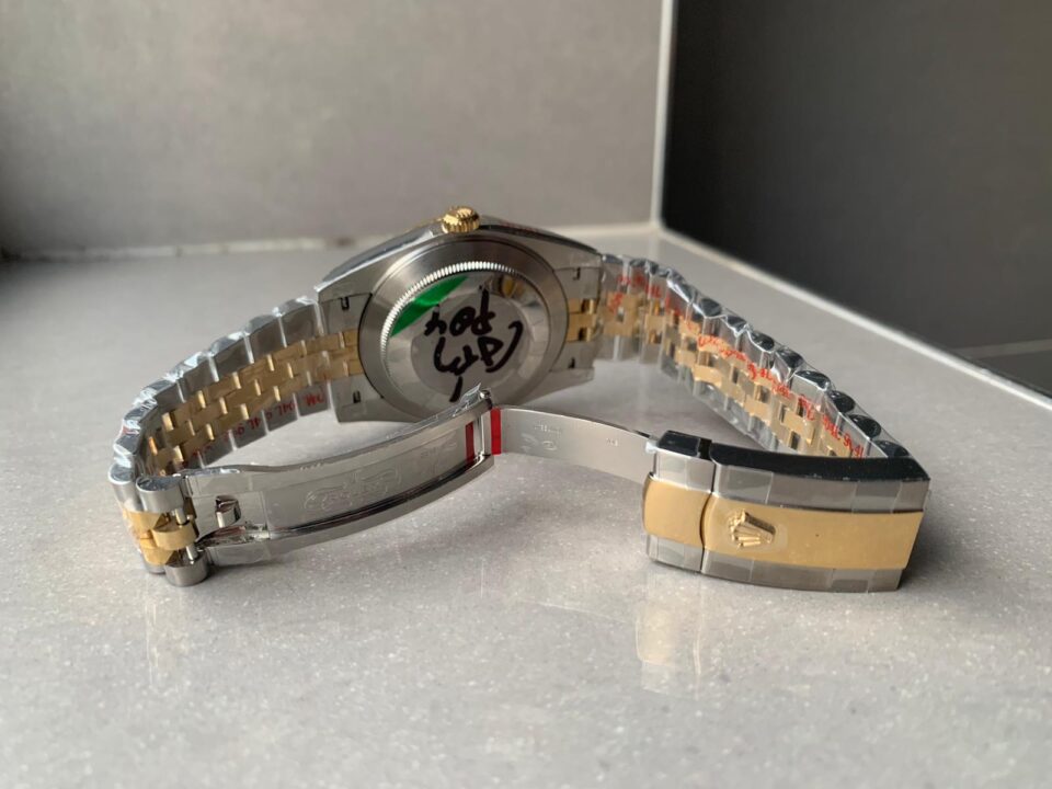 REF Factory 1:1 Best Rolex New DateJust 41 126334 SS/YG Edition Gray Dial Green Roman Markers A3235