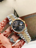 REF Factory 1:1 Best Rolex New DateJust 41 126334 SS/YG Edition Gray Dial Green Roman Markers A3235