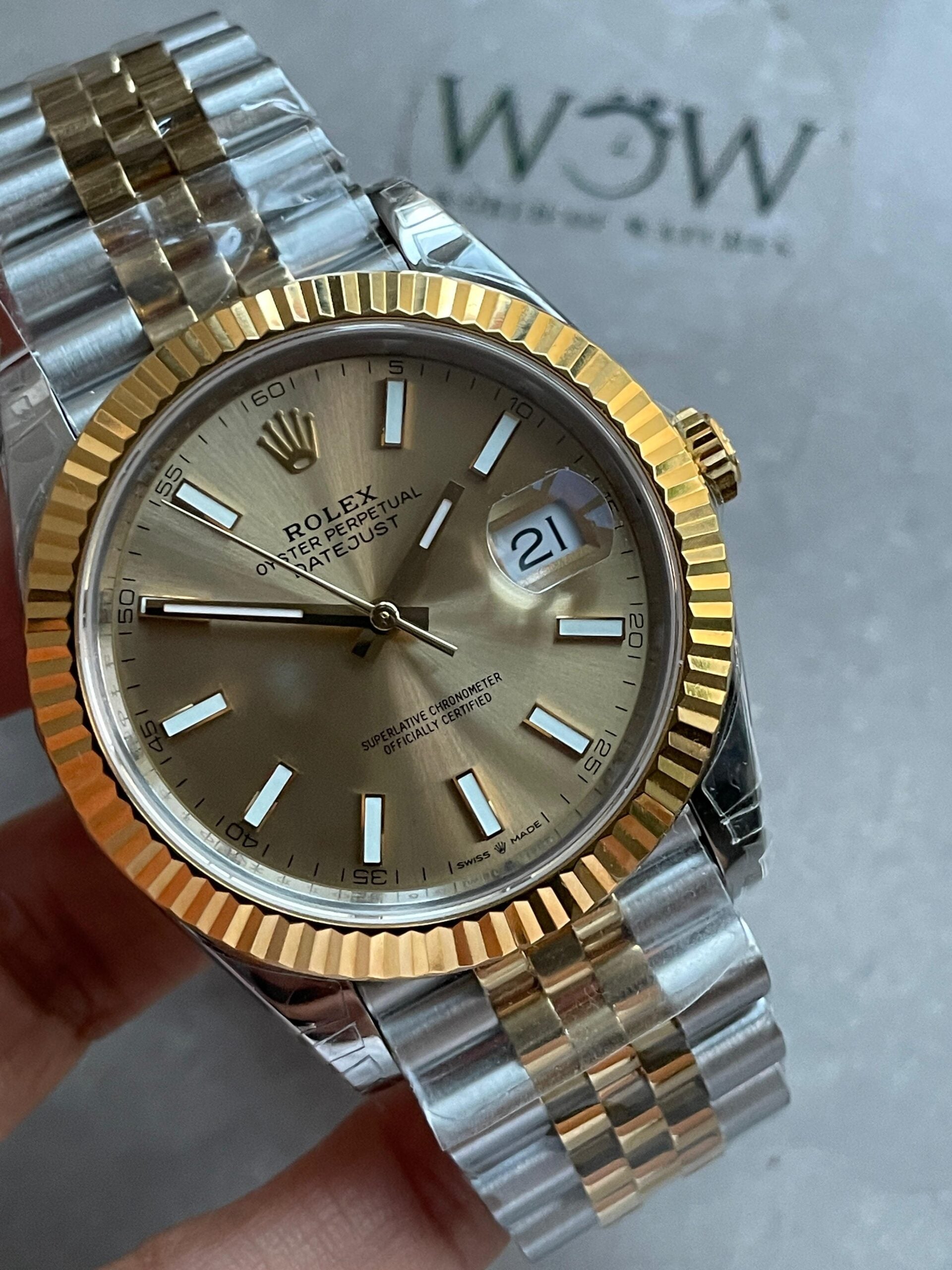 VSF Factory 1:1 Rolex Datejust 41mm 126333 904L YG/SS Fluted Bezel Gold Dial on VS3235