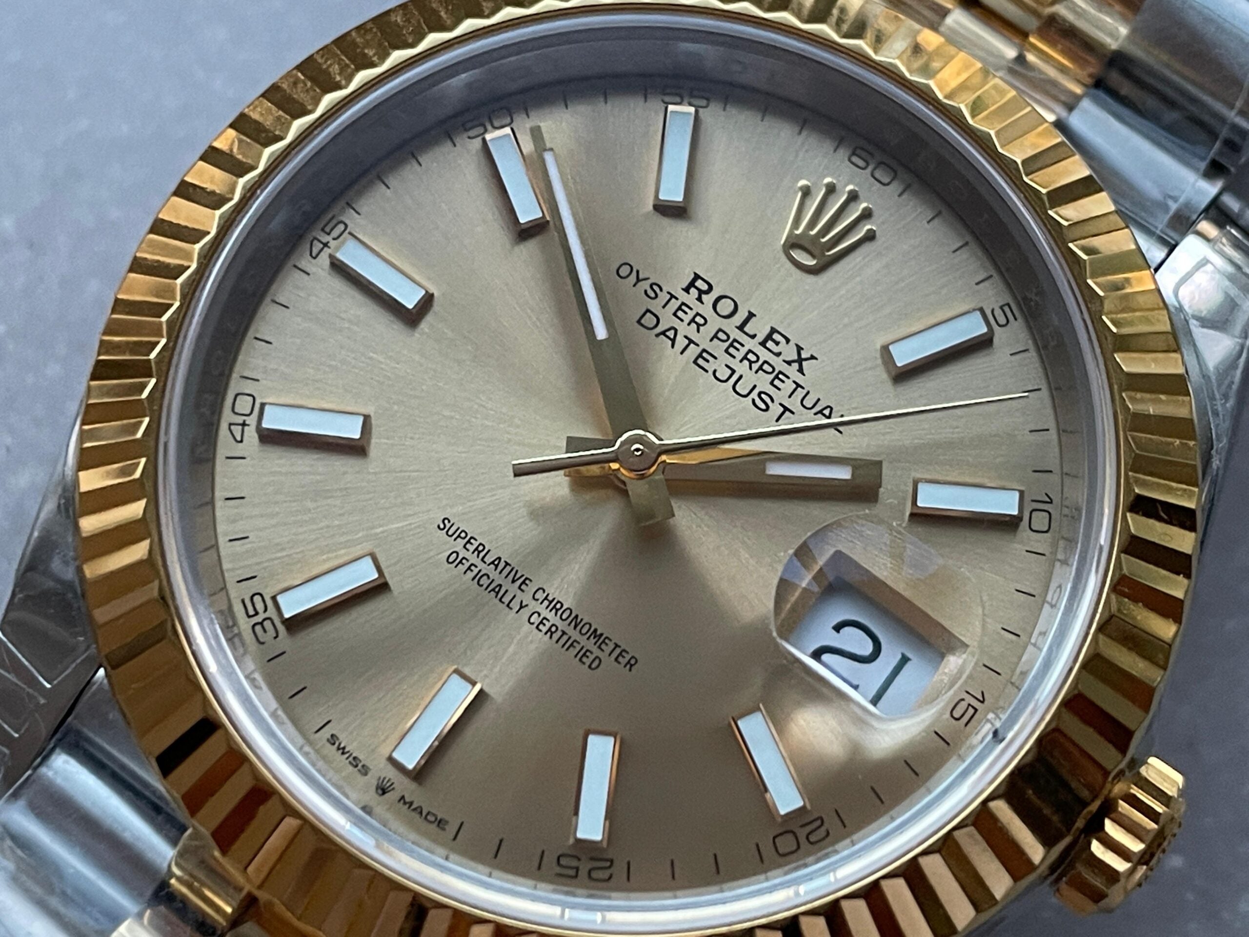 VSF Factory 1:1 Rolex Datejust 41mm 126333 904L YG/SS Fluted Bezel Gold Dial on VS3235