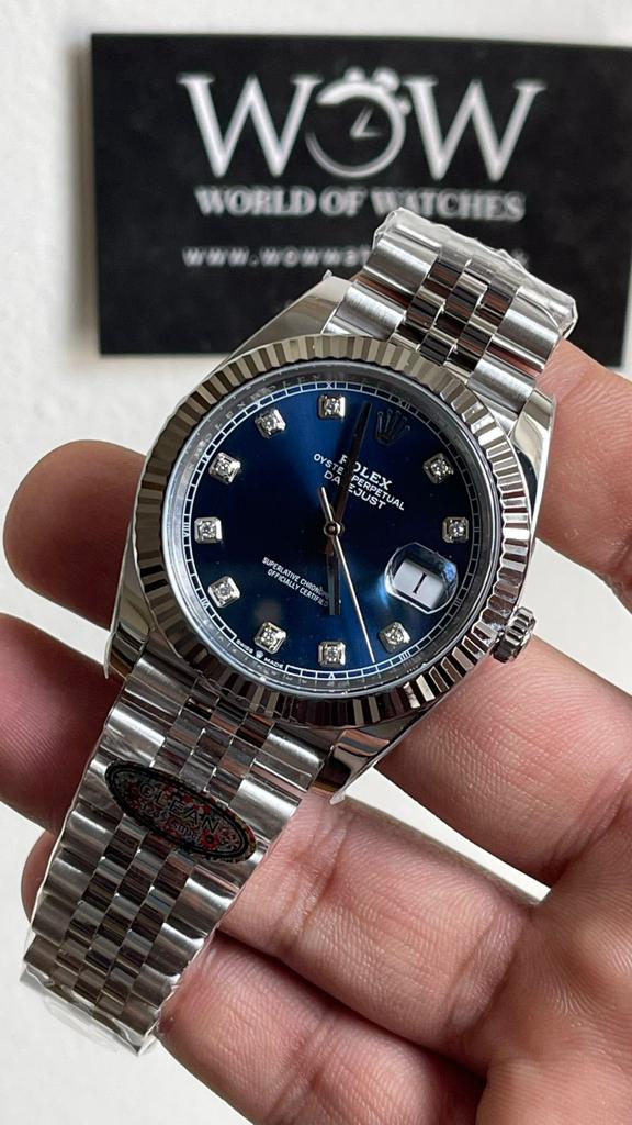 Clean Factory Rolex Datejust 41mm 126334 904L SS Fluted Bezel Blue Dial VR3235