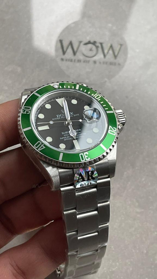 ARF FACTORY 1:1 Rolex Submariner 'Kermit' 16610LV 904L SS Black Dial SH3135
