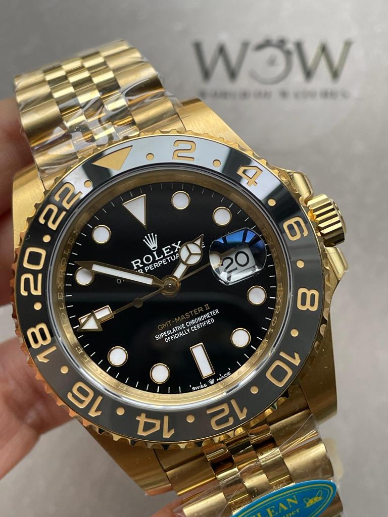Clean Factory 1:1 Rolex GMT-Master II 126718 904L YG Black Dial Dots DD3285 CHS