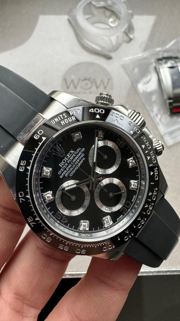 Clean Factory 1:1 Rolex Daytona 116519 904L SS Black Dial A4130