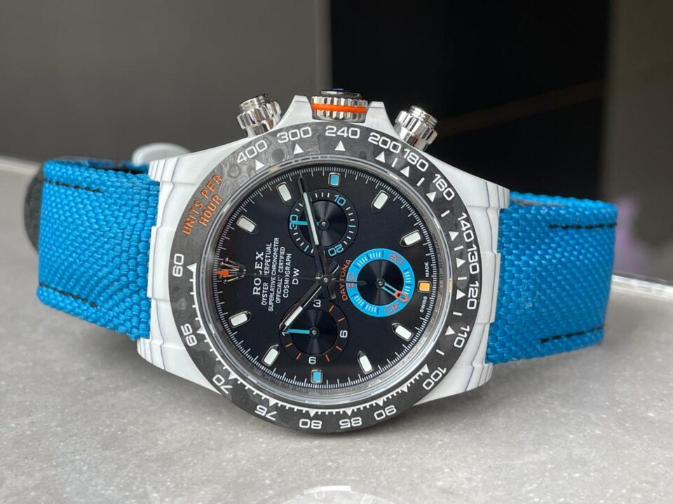 diw factory 1:1 Rolex DIW Factory Daytona NTPT Carbon fibre Blue Strap