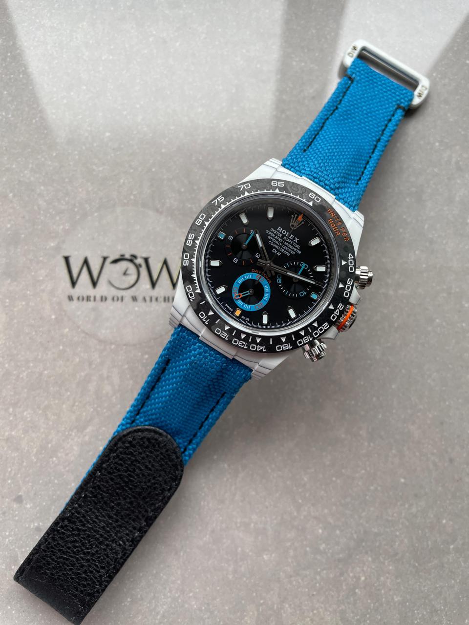 diw factory 1:1 Rolex DIW Factory Daytona NTPT Carbon fibre Blue Strap