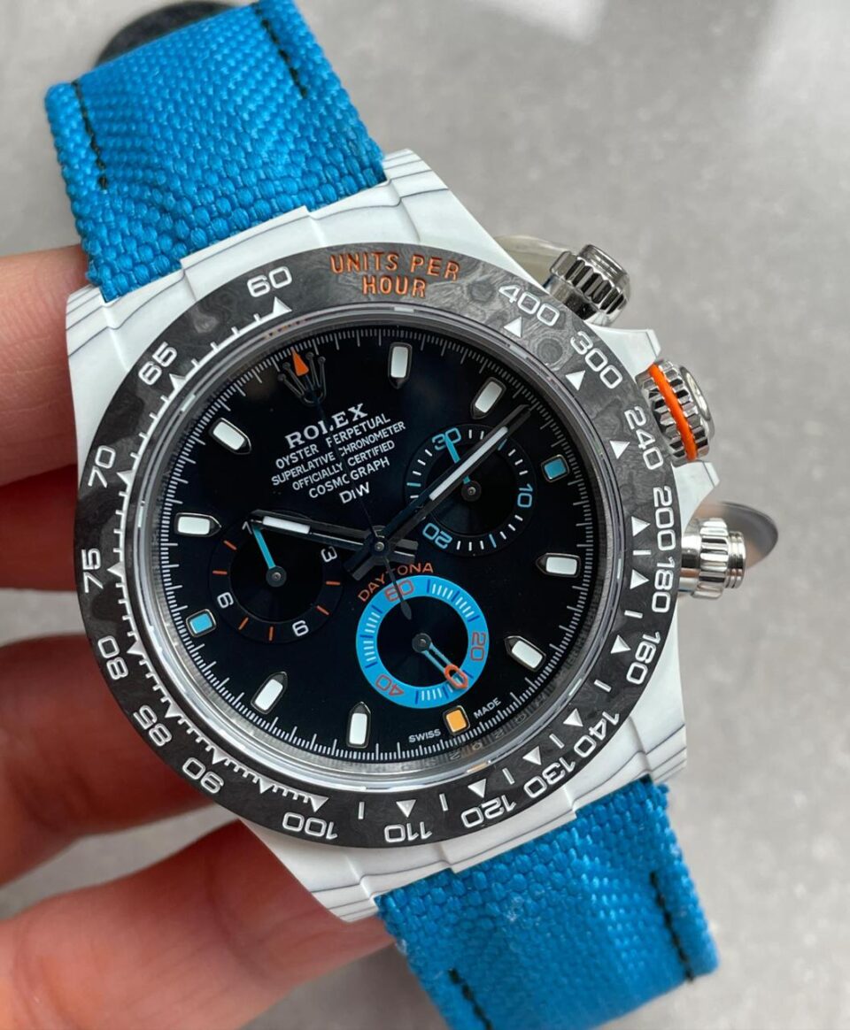 diw factory 1:1 Rolex DIW Factory Daytona NTPT Carbon fibre Blue Strap