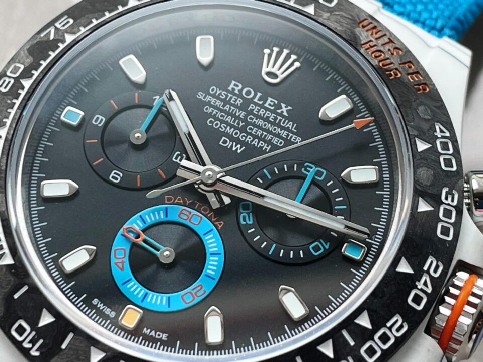 diw factory 1:1 Rolex DIW Factory Daytona NTPT Carbon fibre Blue Strap