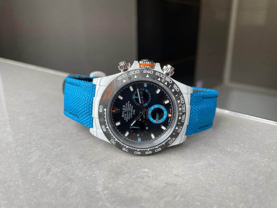diw factory 1:1 Rolex DIW Factory Daytona NTPT Carbon fibre Blue Strap