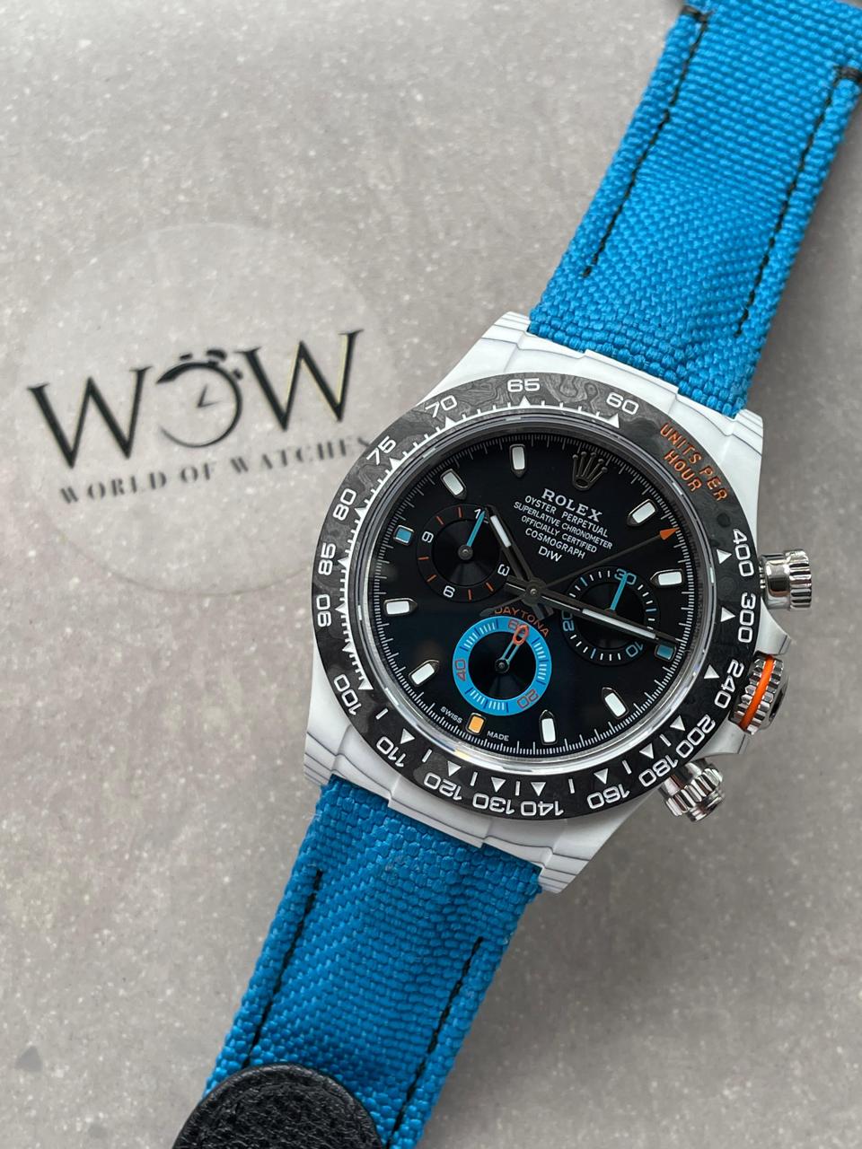 diw factory 1:1 Rolex DIW Factory Daytona NTPT Carbon fibre Blue Strap