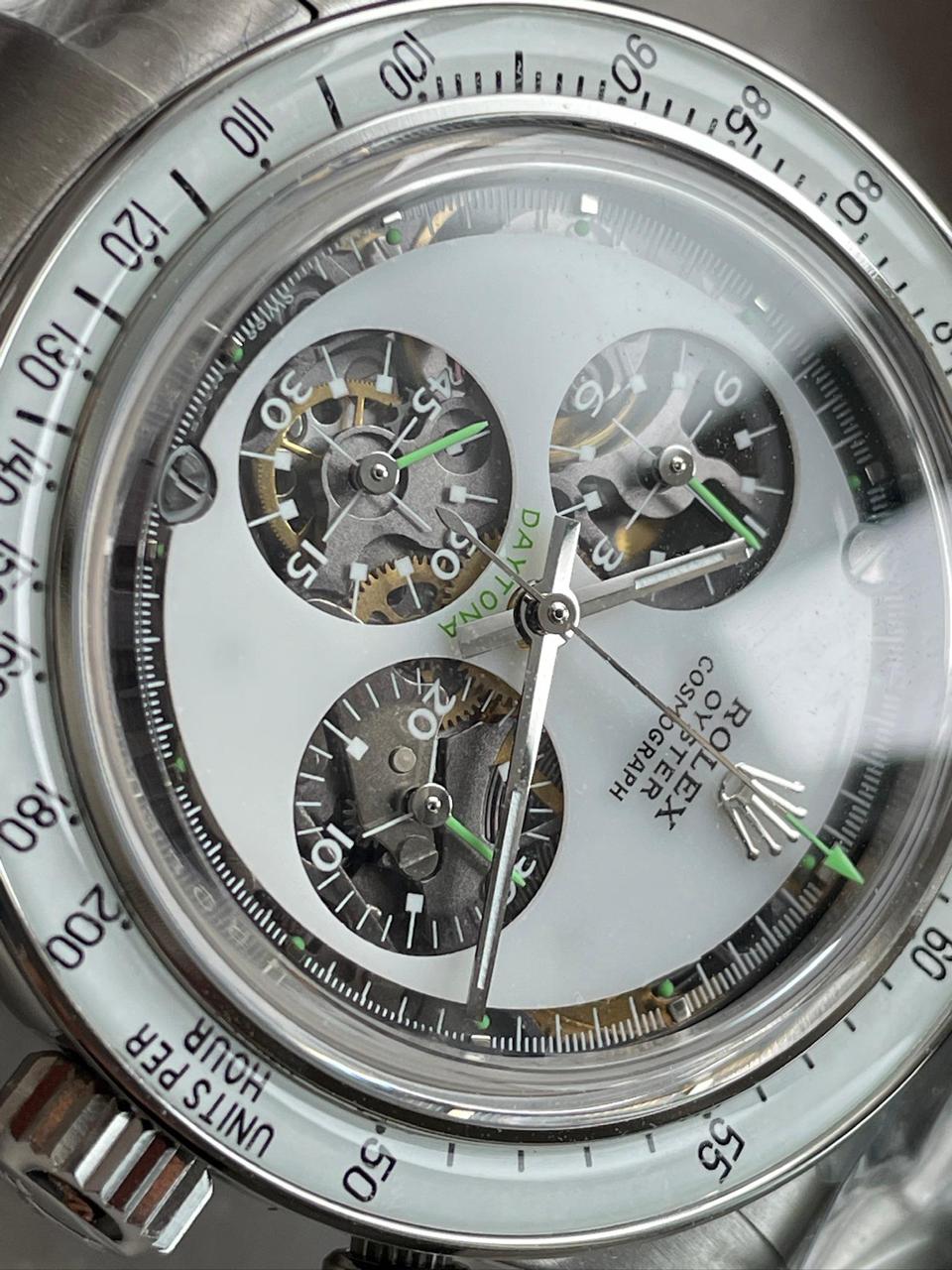 ADGF Factory 1:1 Rolex Daytona SS  Best Edition White Skeleton Dial SA4130