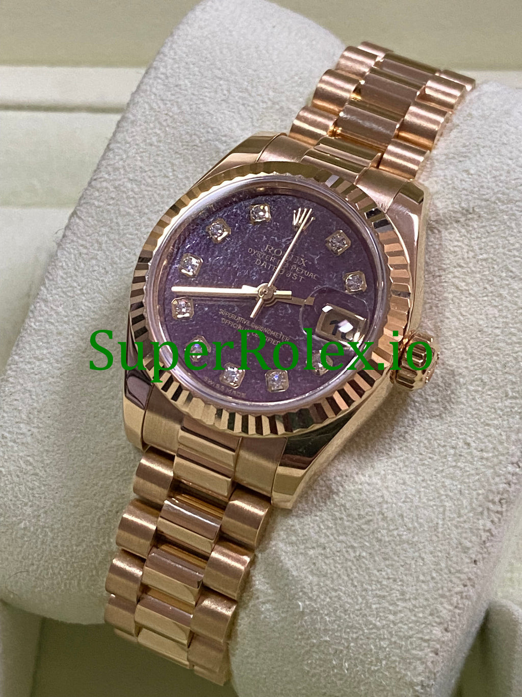 Rolex Lady-Datejust 26 Yellow Gold Rubelite Diamond Dial Ref.179178