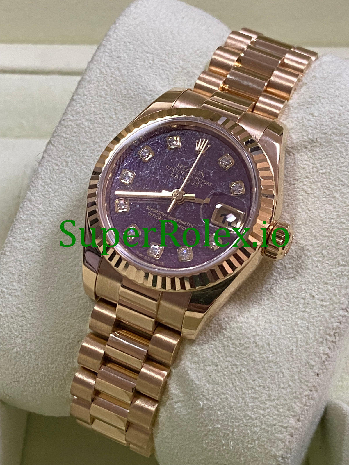 Rolex Lady-Datejust 26 Yellow Gold Rubelite Diamond Dial Ref.179178