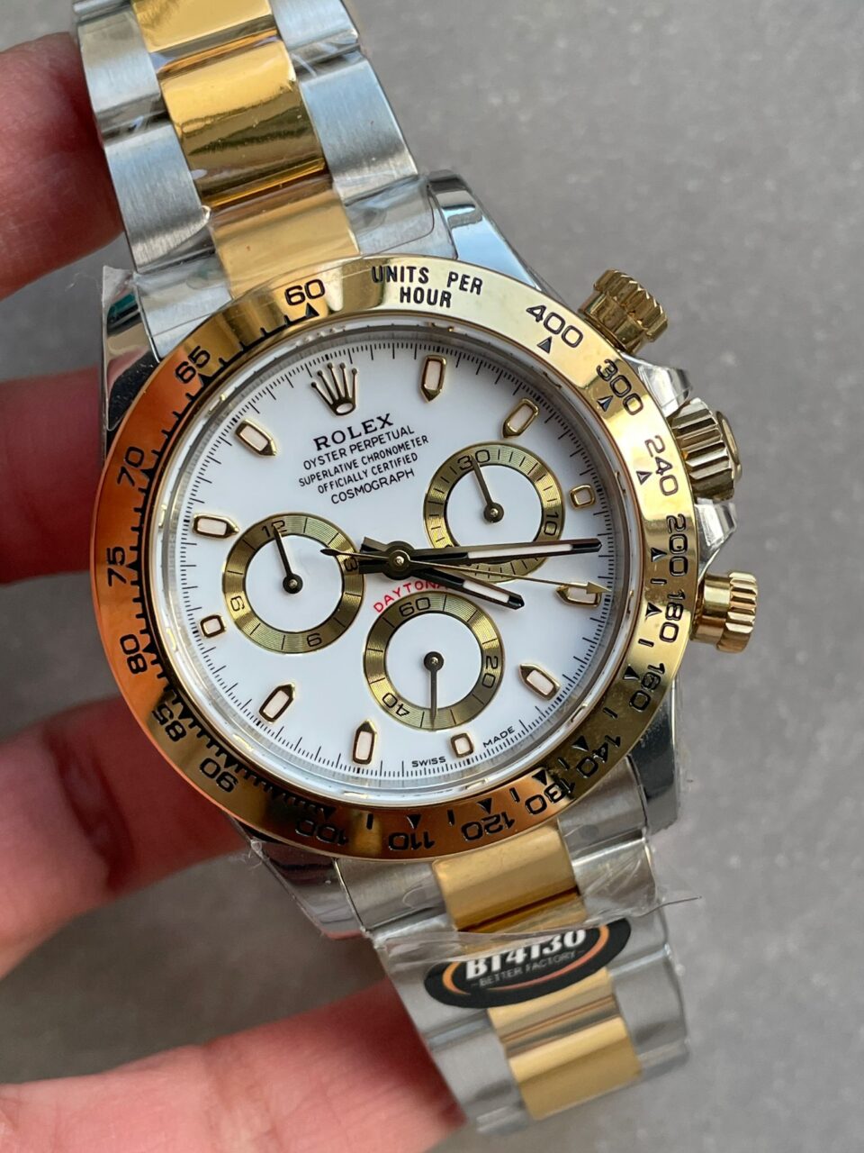 BTF factory 1:1 Rolex Daytona 116523 SS 904L & Yellow Gold White Dial A4130