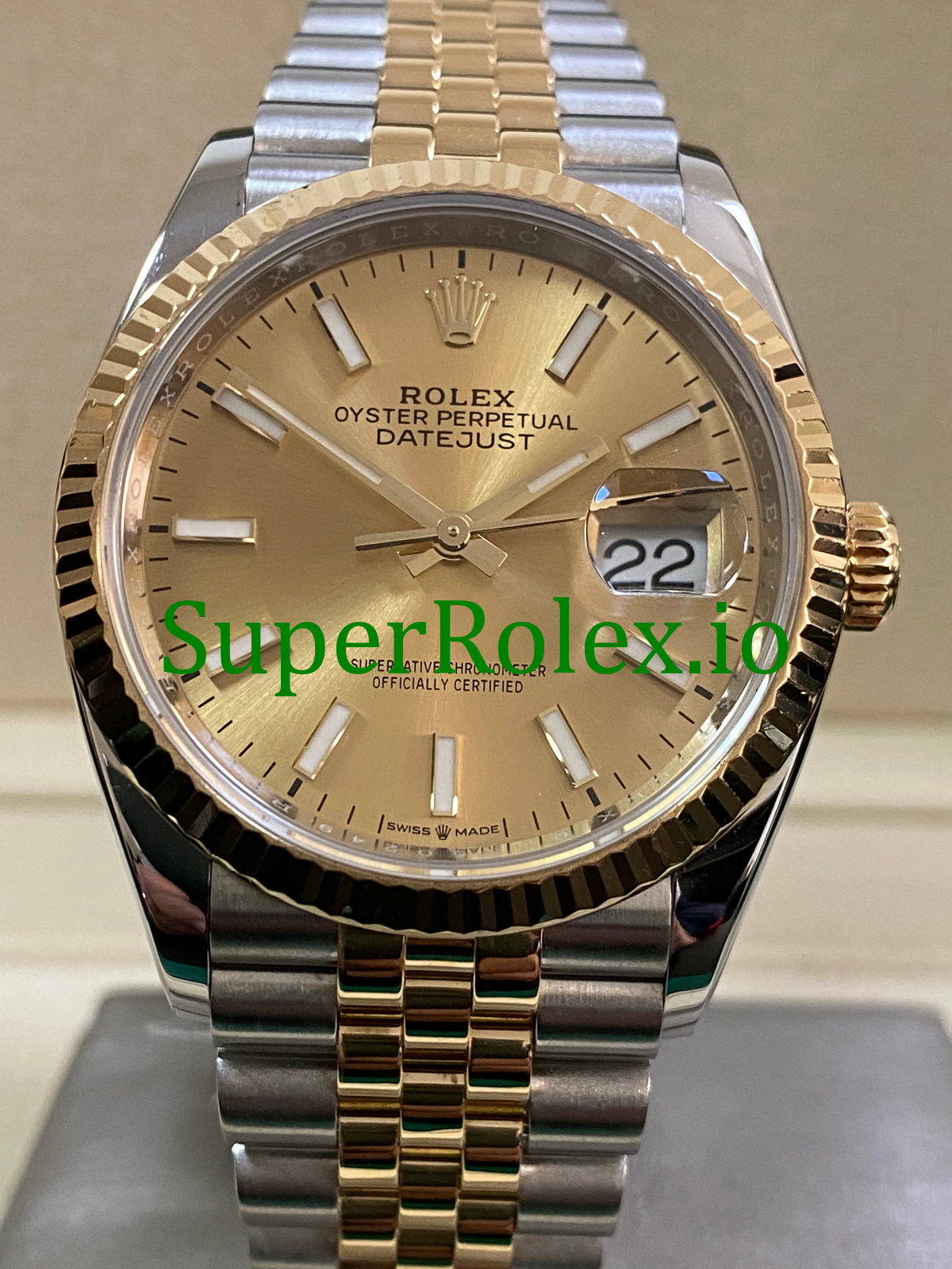 Rolex Datejust 36 Yellow Gold Champagne Index Dial Ref.126233