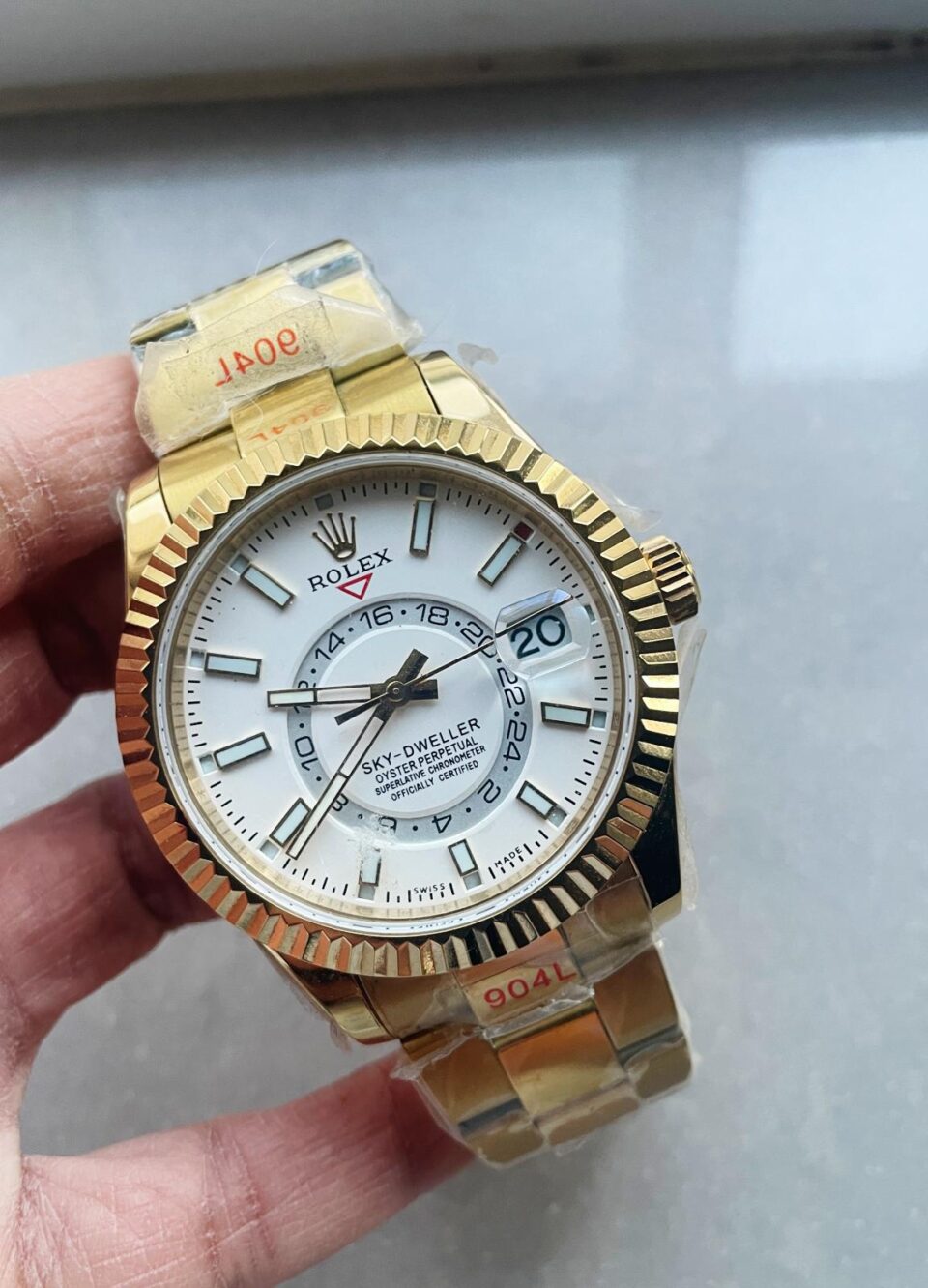 Noob FACTORY 1:1 Rolex Skydweller SS/YG Best Edition White Dial A23J