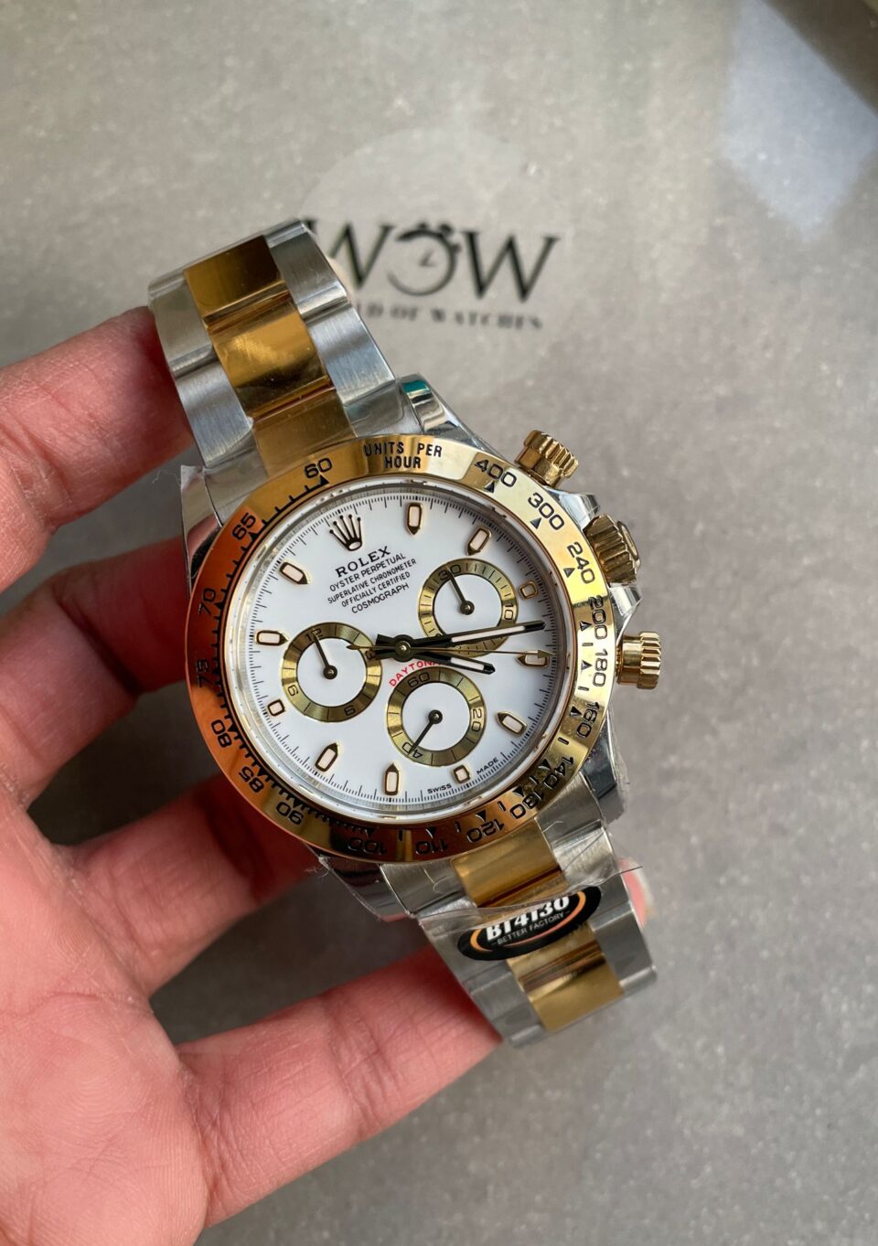 BTF factory 1:1 Rolex Daytona 116523 SS 904L & Yellow Gold White Dial A4130