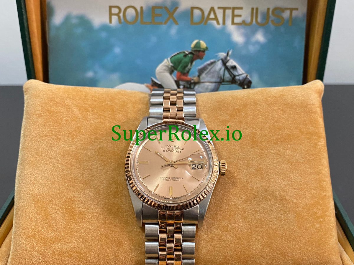 Rolex Datejust 36 Steel and Everose Gold Rose Index Dial Ref.1601