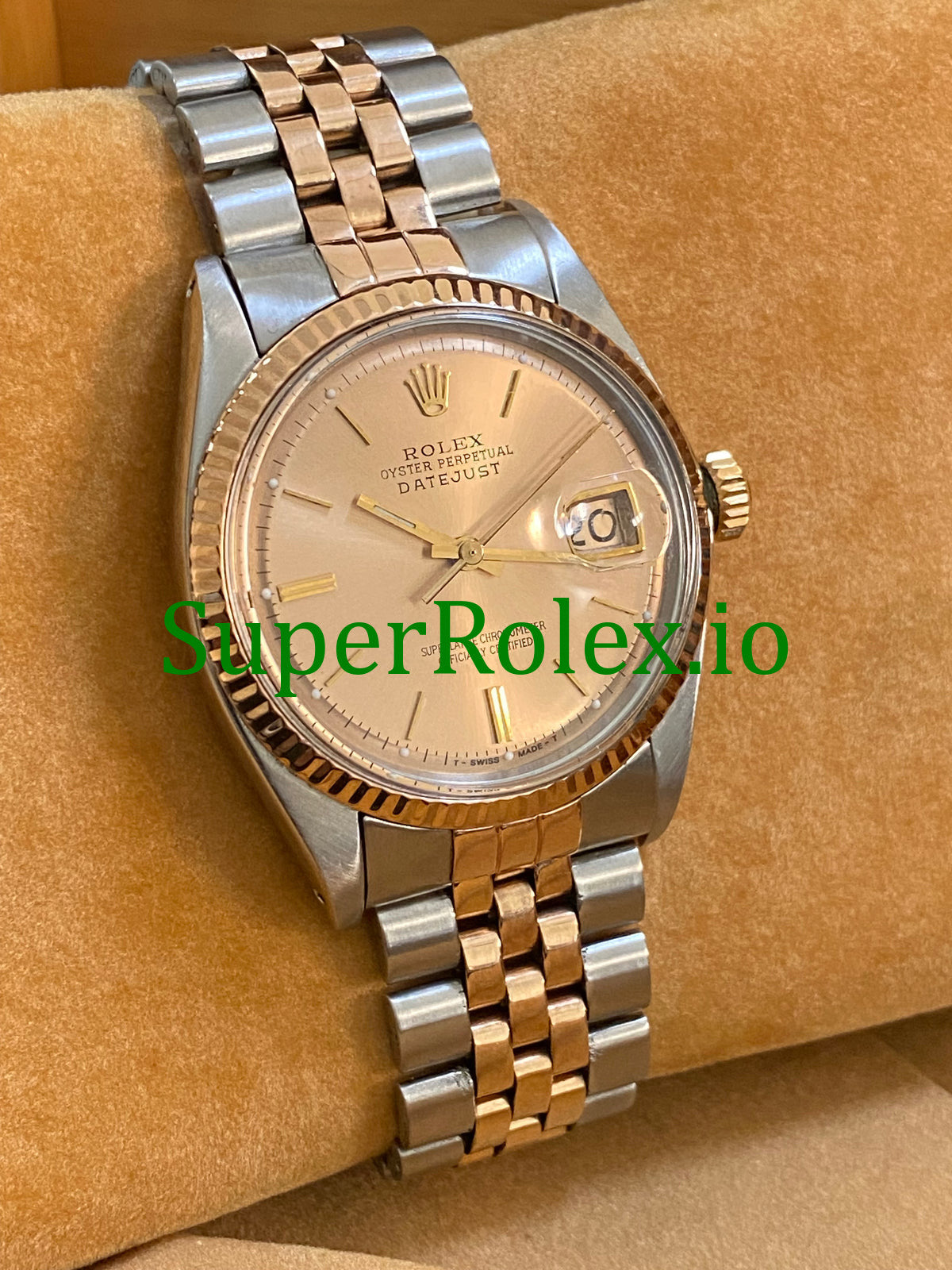 Rolex Datejust 36 Steel and Everose Gold Rose Index Dial Ref.1601