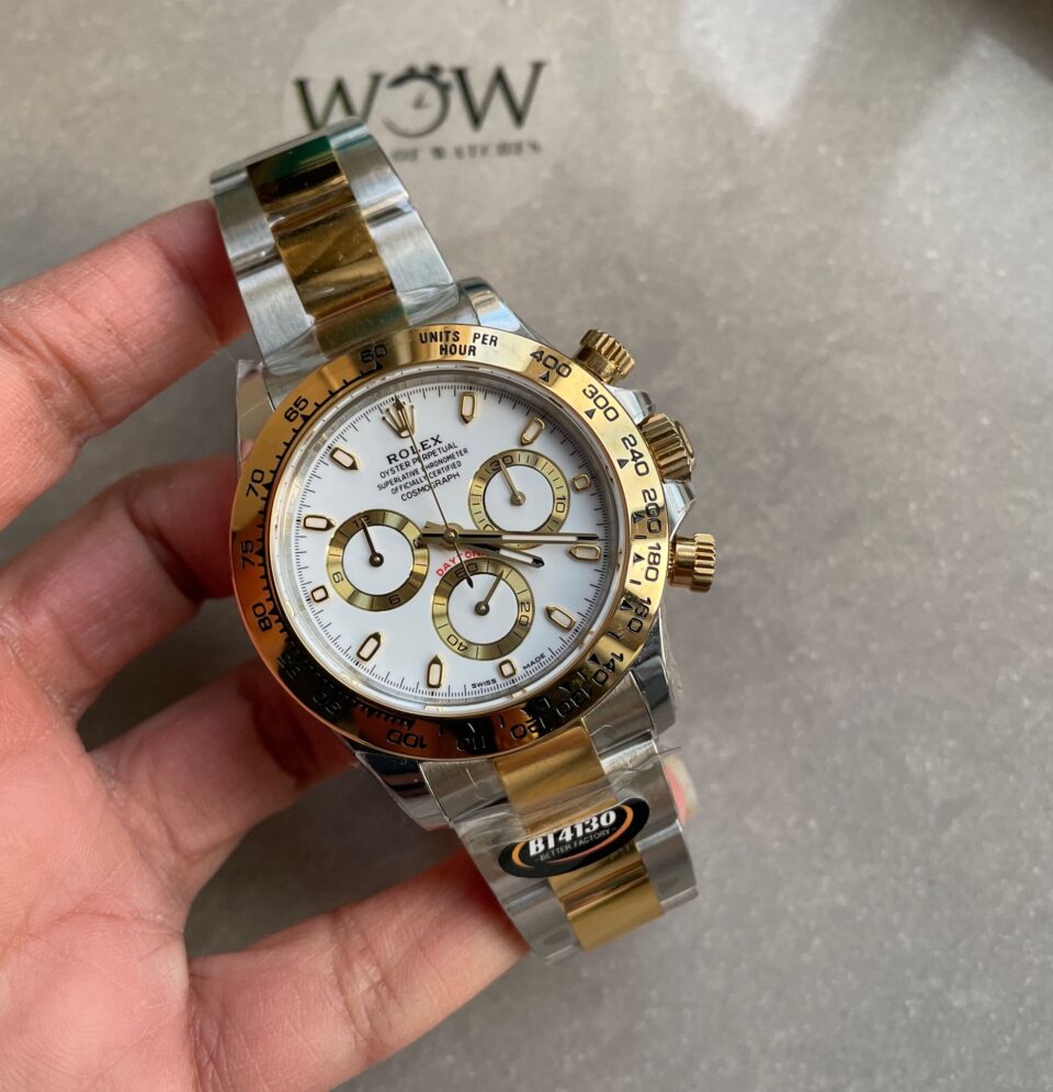 BTF factory 1:1 Rolex Daytona 116523 SS 904L & Yellow Gold White Dial A4130