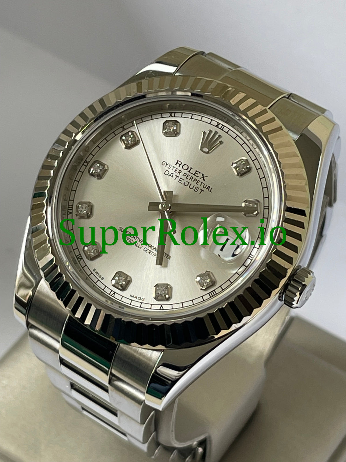 Rolex Datejust II 41 Silver Diamond Dial Ref.116334