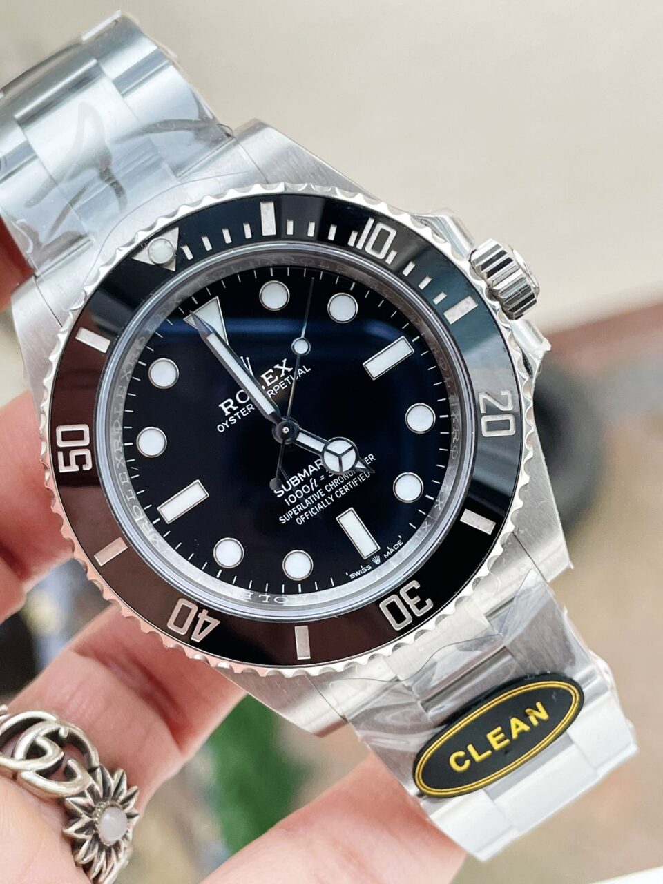 Clean FACTORY 1:1 Rolex Submariner No Date CF 41mm Black Dial Black ceramic Bezel 3230