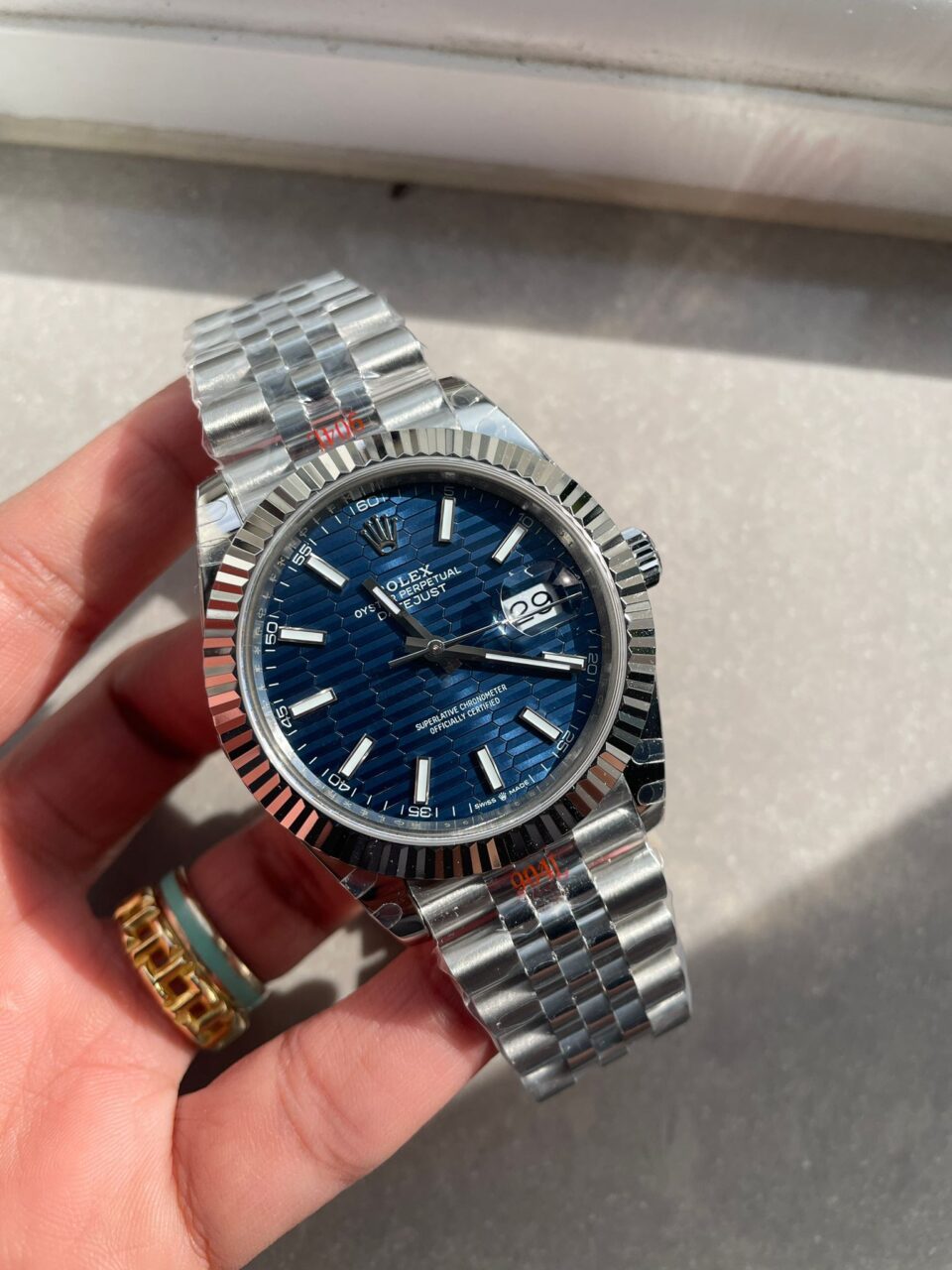 VSF Factory 1:1 Rolex DateJust 41  SS Best Edition 904L Steel Blue Textured Dial