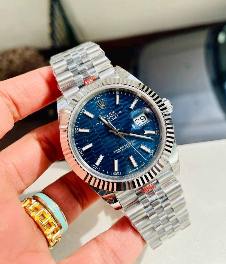 VSF Factory 1:1 Rolex DateJust 41  SS Best Edition 904L Steel Blue Textured Dial