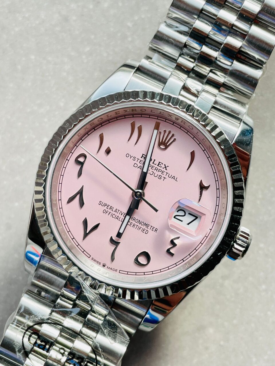 DIWF Factory 1:1 Rolex DateJust 36 126234 Best Edition 904L Steel Tiffany Pink Dial Arabic Marker SA3235