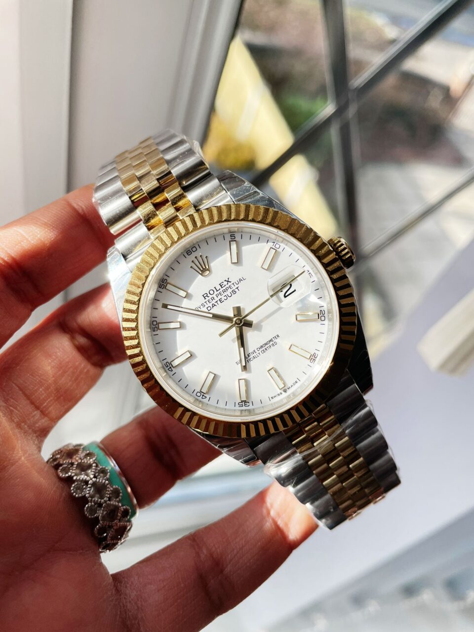 EW Factory 1:1 Rolex DateJust 41 126333 SS/YG Best Edition 904L Steel White Stick Dial