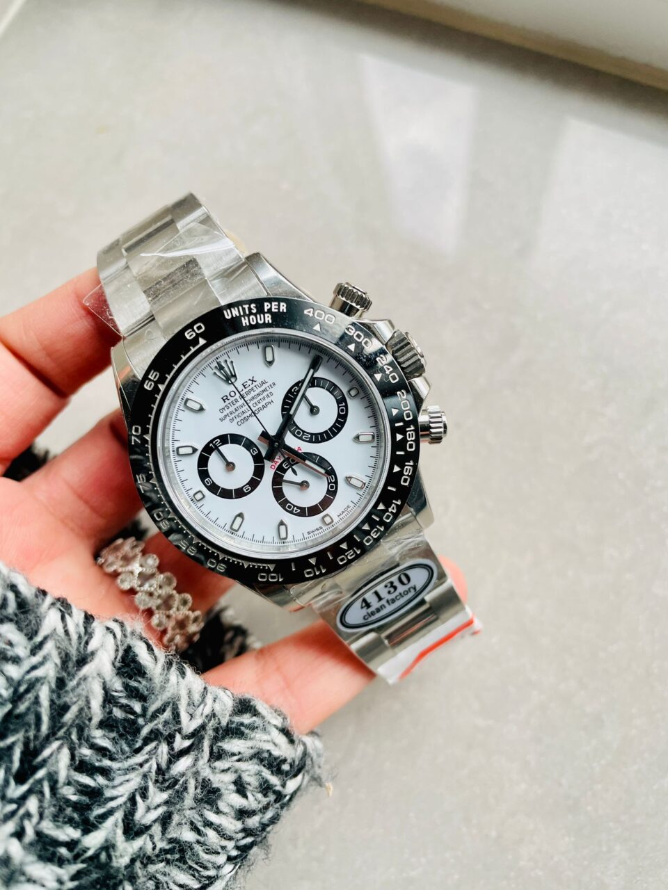 CLEAN FACTORY 1:1 Rolex Daytona 116500 PANDA Best Edition CF 904L SS Case and Bracelet White Dial