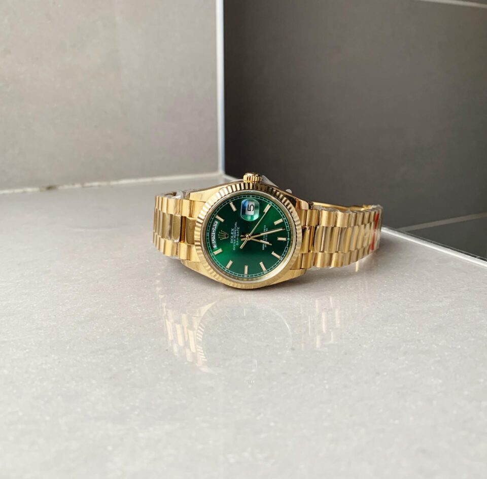 EWF Factory 1:1 Rolex Day Date 40 YG 904L Steel Best Edition Green Dial A3255